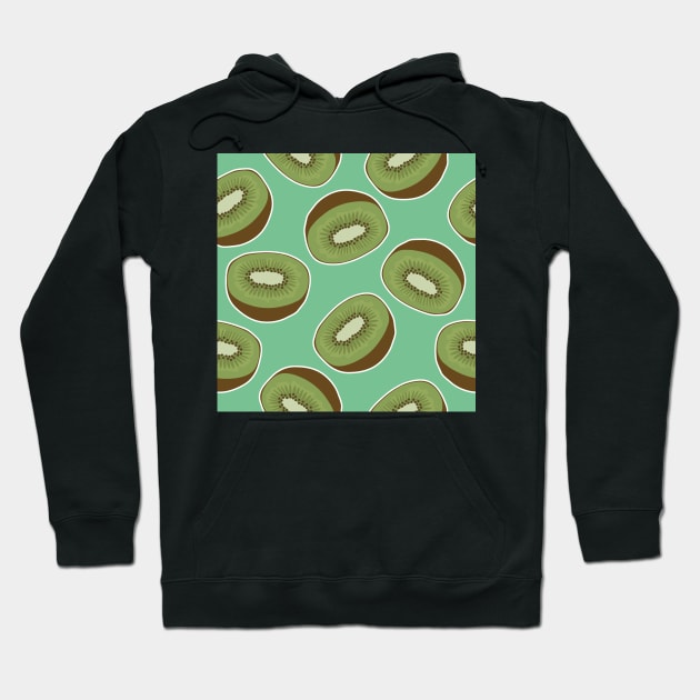 Kiwi Fruit Pattern Hoodie by Blue-Banana